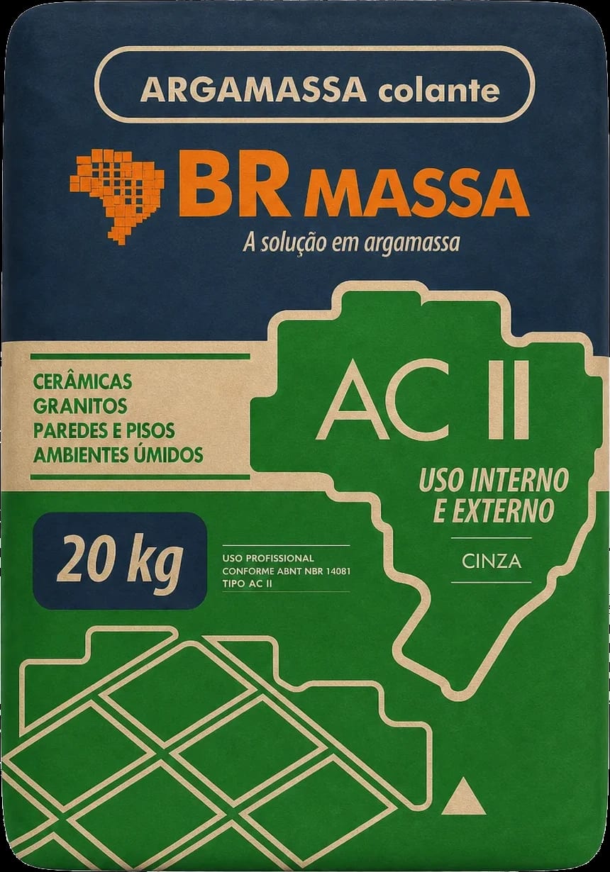 Saco de argamassa colante BR Massa ACII de 20 kg