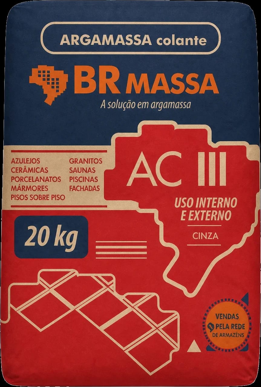 Saco de argamassa colante BR Massa ACIII de 20 kg